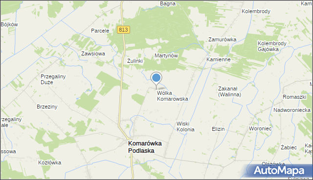 mapa Wólka Komarowska, Wólka Komarowska na mapie Targeo